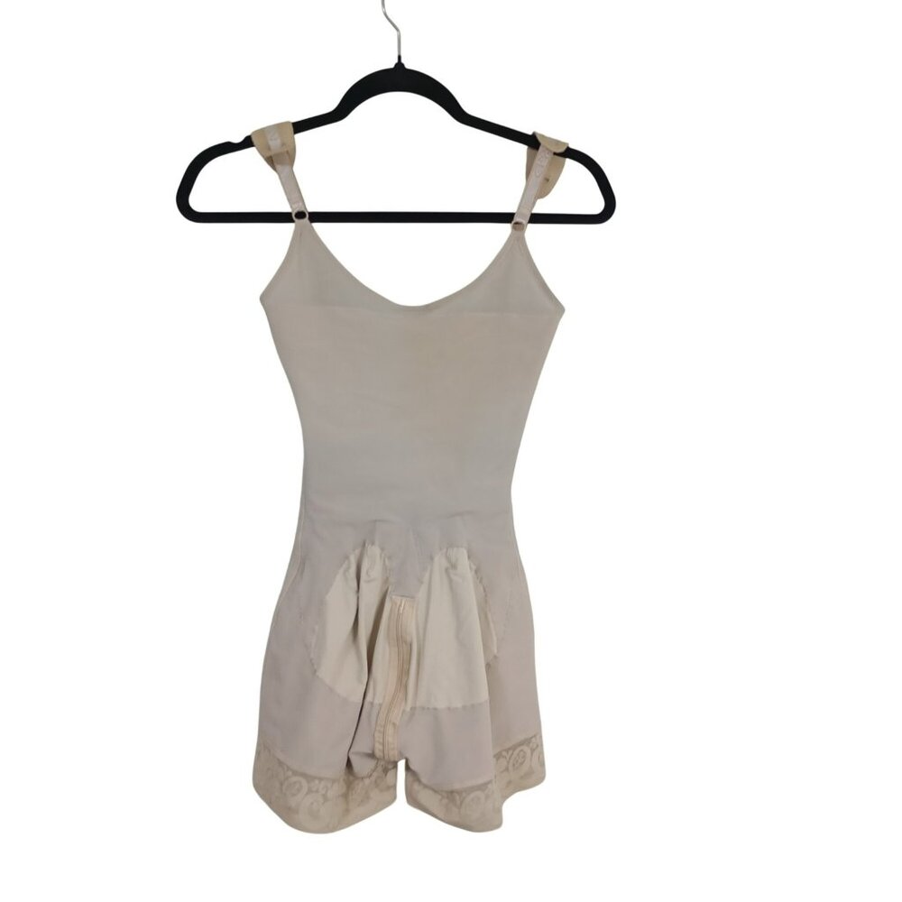 M&D Beige Post-Surgical Compression Garment Adjustable Straps Front Zipper Sz S - Picture 11 of 11